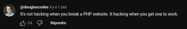 It's not hacking when you break a PHP website. It hacking when you get one to work.